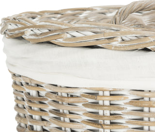 Safavieh Maggy Storage Hamper With Liner White Wash Furniture 