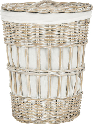 Safavieh Maggy Storage Hamper With Liner White Wash Furniture main image