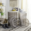 Safavieh Libby Rattan Storage Hamper With Liner White Wash Furniture  Feature