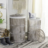 Safavieh Libby Rattan Storage Hamper With Liner White Wash Furniture 