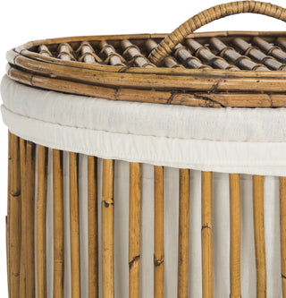 Safavieh Libby Rattan Storage Hamper With Liner Honey Furniture 