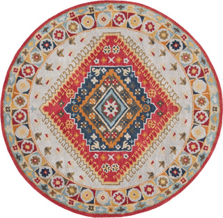 Safavieh Heritage 425 Grey/Red Area Rug Round