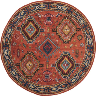 Safavieh Heritage 427 Rust/Navy Area Rug Round