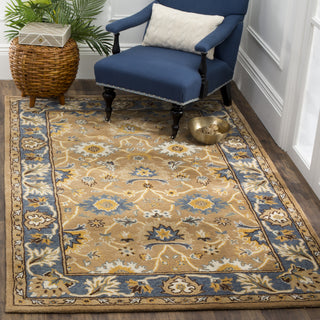 Safavieh Heritage 652 Camel/Blue Area Rug Room Scene Feature