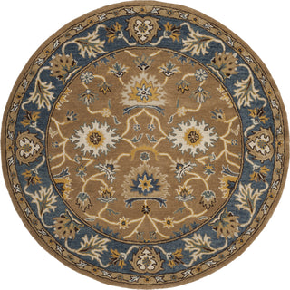 Safavieh Heritage 652 Camel/Blue Area Rug Round