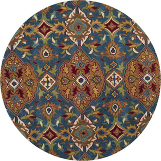 Safavieh Heritage 653 Camel/Blue Area Rug Round