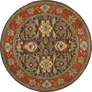 Safavieh Heritage 734 Chocolate/Tangerine Area Rug Round