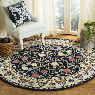 Safavieh Heritage 740 Navy/Ivory Area Rug Room Scene Feature