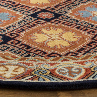 Safavieh Heritage 742 Navy/Orange Area Rug Detail