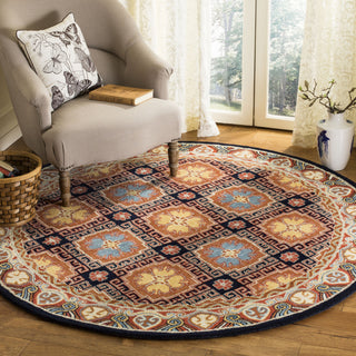 Safavieh Heritage 742 Navy/Orange Area Rug Room Scene Feature