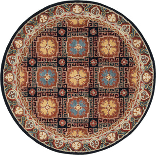 Safavieh Heritage 742 Navy/Orange Area Rug Round