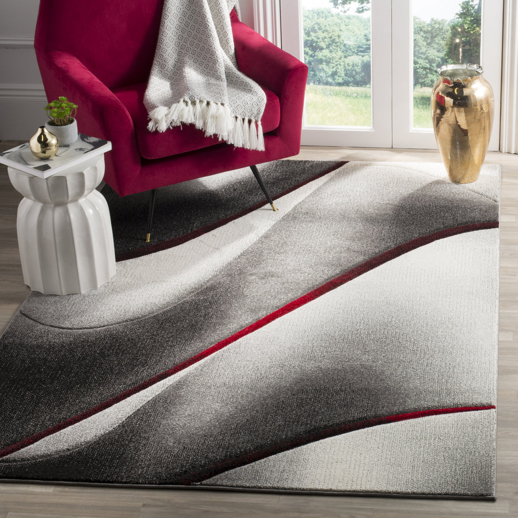 Safavieh Hollywood HLW712K Grey/Red Area Rug  Feature