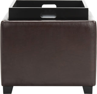 Safavieh Bobbi Tray Storage Ottoman Java and Cordovan Furniture main image