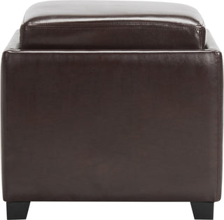 Safavieh Bobbi Tray Storage Ottoman Java and Cordovan Furniture Main