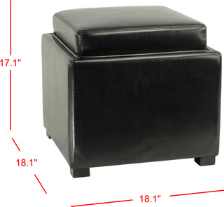 Safavieh Bobbi Tray Storage Ottoman Java and Black Furniture 