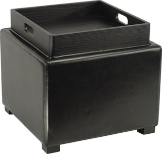 Safavieh Bobbi Tray Storage Ottoman Java and Black Furniture 