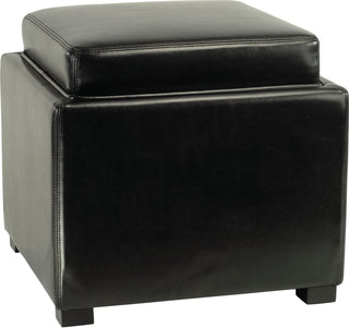 Safavieh Bobbi Tray Storage Ottoman Java and Black Furniture main image