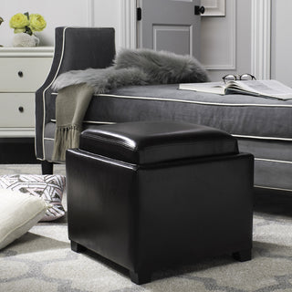 Safavieh Bobbi Tray Storage Ottoman Java and Brown Furniture 