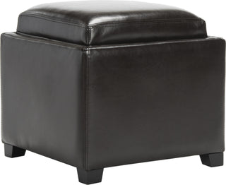 Safavieh Bobbi Tray Storage Ottoman Java and Brown Furniture 