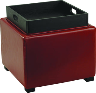 Safavieh Bobbi Tray Storage Ottoman Java and Red Furniture 