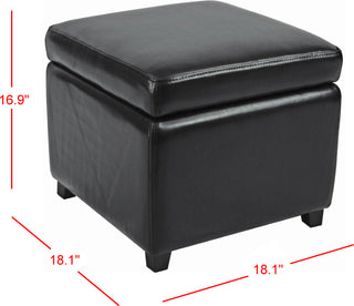 Safavieh Jonathan Flip Top Ottoman Black and Furniture 