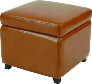 Safavieh Jonathan Flip Top Ottoman Black and Saddle Furniture main image