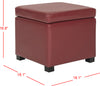 Safavieh Jonathan Flip Top Ottoman Black and Red Furniture 