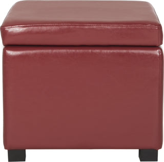 Safavieh Jonathan Flip Top Ottoman Black and Red Furniture main image