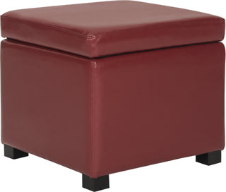 Safavieh Jonathan Flip Top Ottoman Black and Red Furniture 