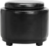 Safavieh Round Storage Tray Ottoman Black and Furniture Main