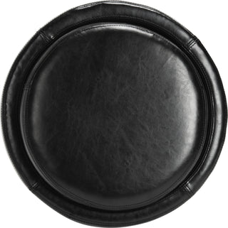 Safavieh Round Storage Tray Ottoman Black and Furniture 