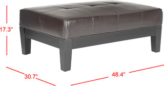 Safavieh Jordan Cocktail Ottoman Black and Brown Furniture 