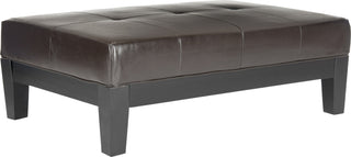 Safavieh Jordan Cocktail Ottoman Black and Brown Furniture 