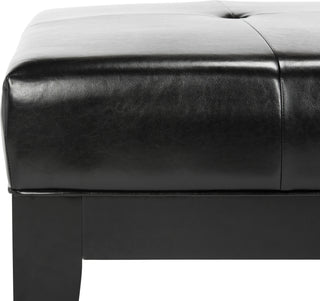 Safavieh Jordan Cocktail Ottoman Black and Furniture 