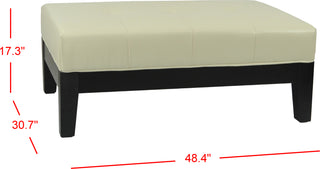 Safavieh Jordan Cocktail Ottoman Black and Off White Furniture 