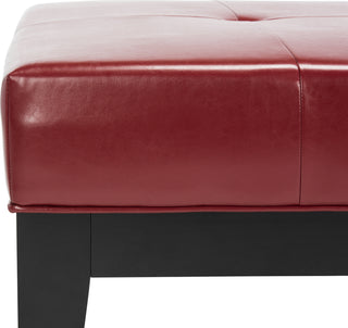 Safavieh Jordan Cocktail Ottoman Black and Red Furniture 