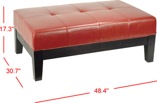 Safavieh Jordan Cocktail Ottoman Black and Red Furniture 