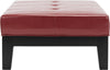 Safavieh Jordan Cocktail Ottoman Black and Red Furniture 