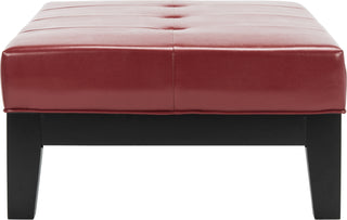 Safavieh Jordan Cocktail Ottoman Black and Red Furniture 