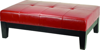 Safavieh Jordan Cocktail Ottoman Black and Red Furniture Main