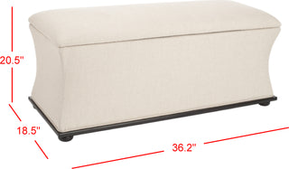 Safavieh Aroura Storage Bench Black and Beige Furniture 