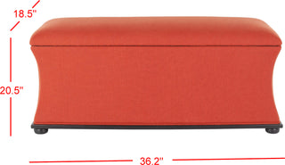 Safavieh Aroura Storage Bench Black and Orange Furniture 