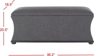 Safavieh Aroura Storage Bench Black and Grey Furniture 