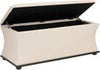 Safavieh Maddox Storage Ottoman Black and Beige Furniture 