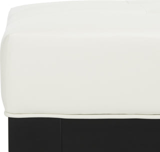 Safavieh Jordan Square Cocktail Ottoman Black and White Furniture 