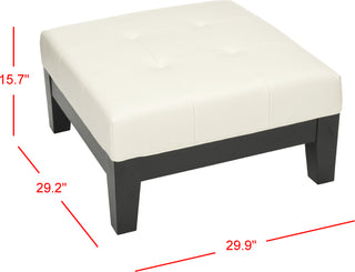 Safavieh Jordan Square Cocktail Ottoman Black and White Furniture 