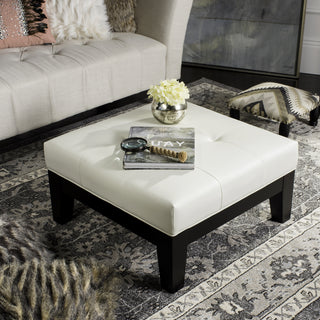 Safavieh Jordan Square Cocktail Ottoman Black and White  Feature