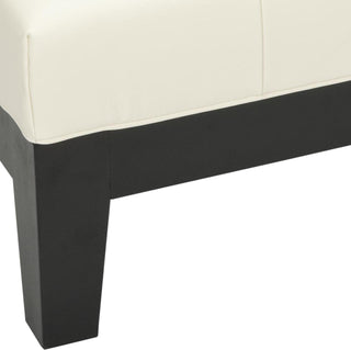 Safavieh Jordan Square Cocktail Ottoman Black and White Furniture 