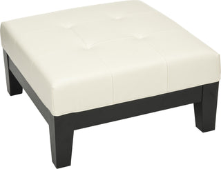 Safavieh Jordan Square Cocktail Ottoman Black and White Furniture Main