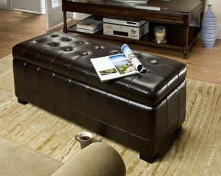 Safavieh Large Manhattan Storage Bench Brown and Black  Feature